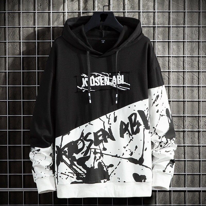 Black and white hoodie custom size hooded hoodie new gifts hoodie