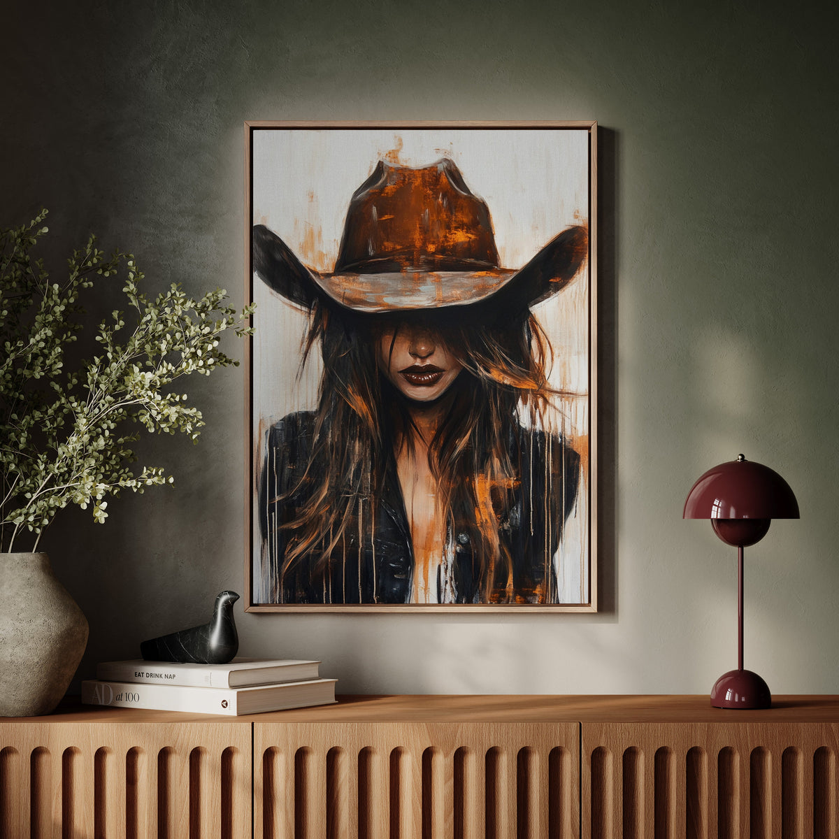 Cowgirl in Crimson – Modern Western Grit