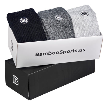 Premium Bamboo Rayon Crew Socks - 1, 3 &  6 Pair Packs Available