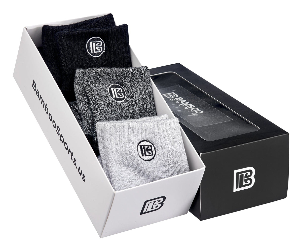 Premium Bamboo Rayon Crew Socks - 1, 3 &  6 Pair Packs Available