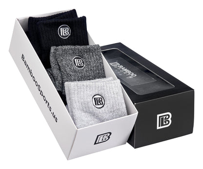 Premium Bamboo Rayon Crew Socks - 1, 3 &  6 Pair Packs Available