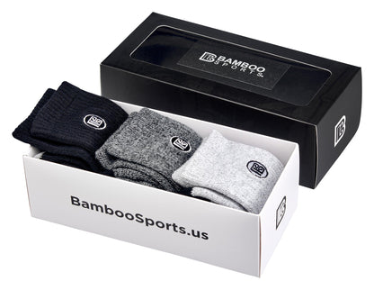 Premium Bamboo Rayon Crew Socks - 1, 3 &  6 Pair Packs Available