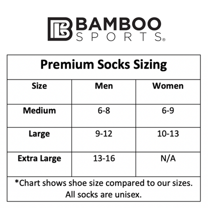 Premium Bamboo Rayon Crew Socks - 1, 3 &  6 Pair Packs Available