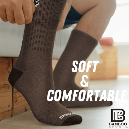 Premium Bamboo Rayon Crew Socks - 1, 3 &  6 Pair Packs Available