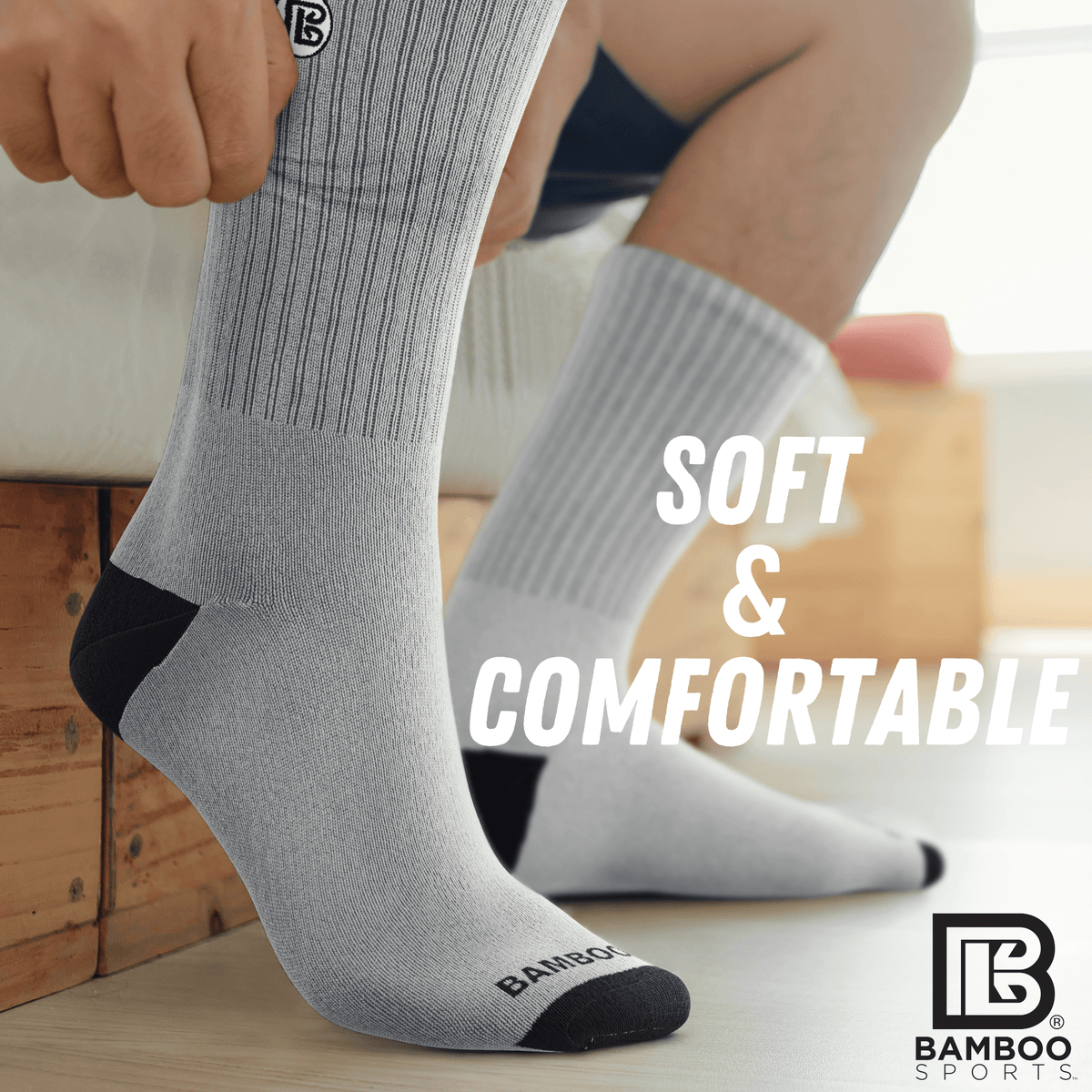 Premium Bamboo Rayon Crew Socks - 1, 3 &  6 Pair Packs Available