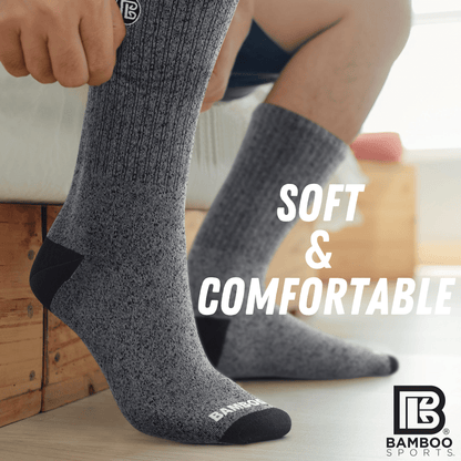 Premium Bamboo Rayon Crew Socks - 1, 3 &  6 Pair Packs Available