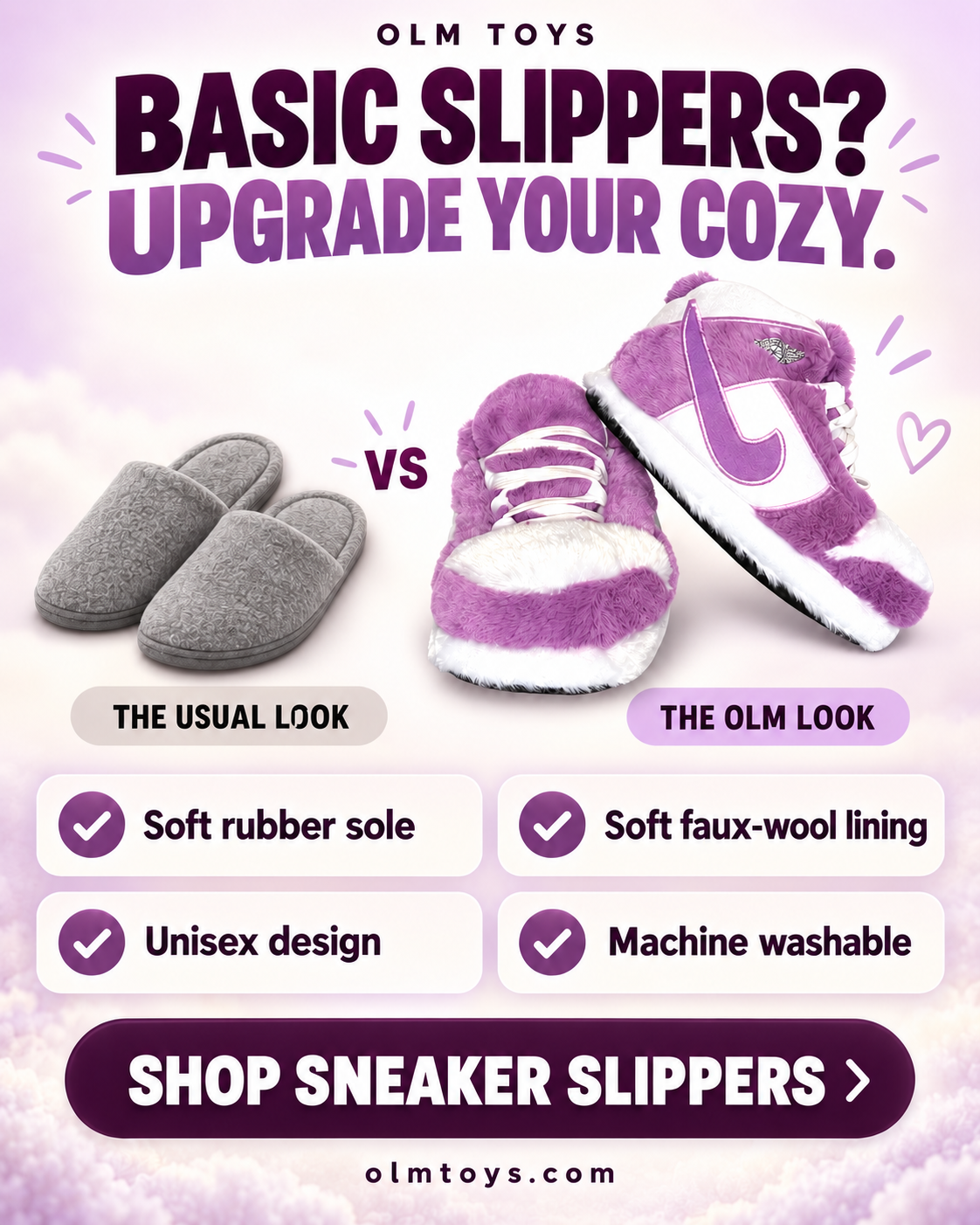 Purple Sneaker Slippers