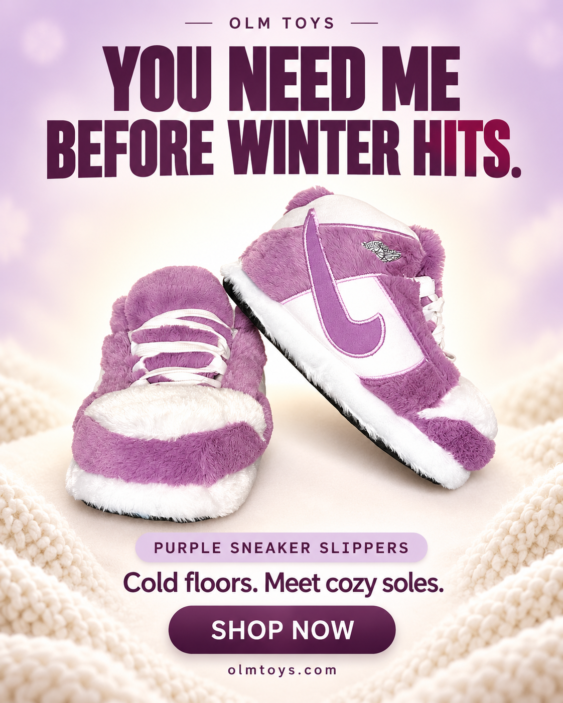 Purple Sneaker Slippers